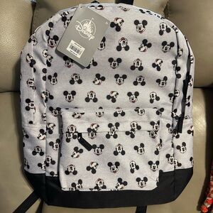 Disney Gray and Black Mickey Mouse Patterned Backpack